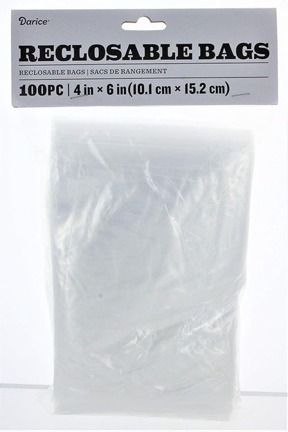 Reclosable Bags 100/Pkg-4"X6" Clear