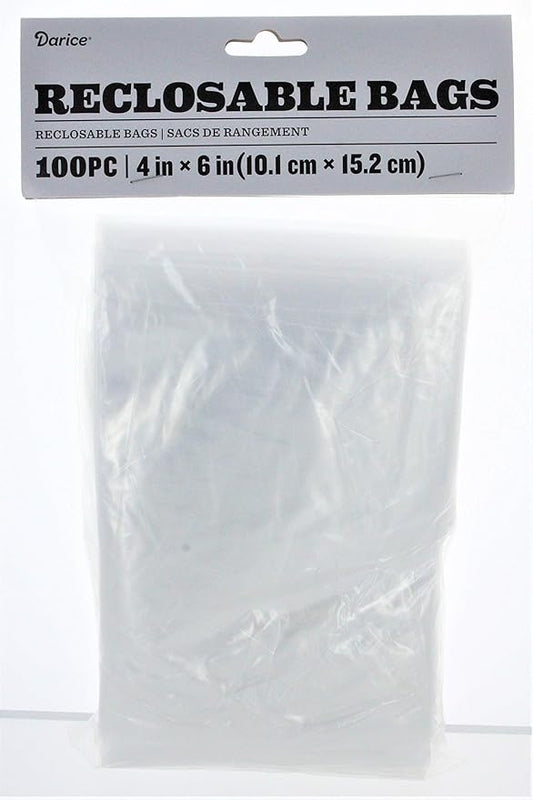 Reclosable Bags 100/Pkg-4"X6" Clear