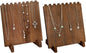 Ikee Design Set of 2 Wood Necklace Jewelry Display Stand for 8 Necklaces, Necklace Display Holder Organizer, Brown Color