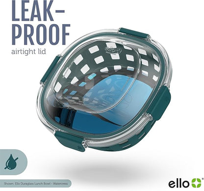 Ello Duraglass Meal Prep Container- Glass Food Storage Container with Silicone Sleeve and Airtight BPA-Free Plastic Lid, Dishwasher, Microwave, and Freezer Safe