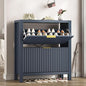 YOMILUVE Shoe Cabinet Storage for Entryway, Fluted Shoe Cabinet with 2 Flip Drawers, Hidden Shoe Rack Tall Freestanding Shoe Organizer with Legs for Hallway, Blue
