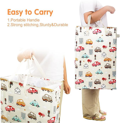 Odonata Slim Laundry Hamper Handles Collapsible Laundry Basket Thin Dirty Clothes Basket Narrow Laundry Bag Foldable Dirty Hamper 48L (Car)