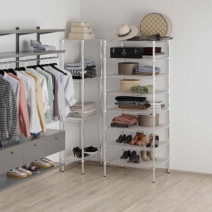 24" Deep x 30" Wide x 74" Height Wire Shelving Kit | 8-Tier | NSF Commercial Storage Rack Unit