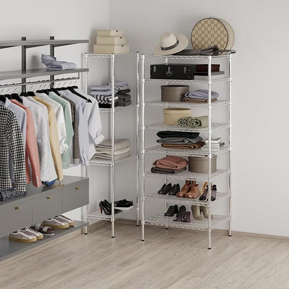 24" Deep x 30" Wide x 74" Height Wire Shelving Kit | 8-Tier | NSF Commercial Storage Rack Unit