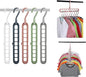 5-Pcs Multifunctional 9-Hole Space Saving Clothes Hangers - 360° Swivel Non-Slip Folding Closet Organizers for Shirts Coats Pants, Home Dorm Travel Storage Essentials