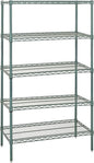 Quantum Storage Systems WR86-1848P-5 Starter Kit Wire Shelves Green Epoxy 5 Shelves 86" H x 48" W x 18" D