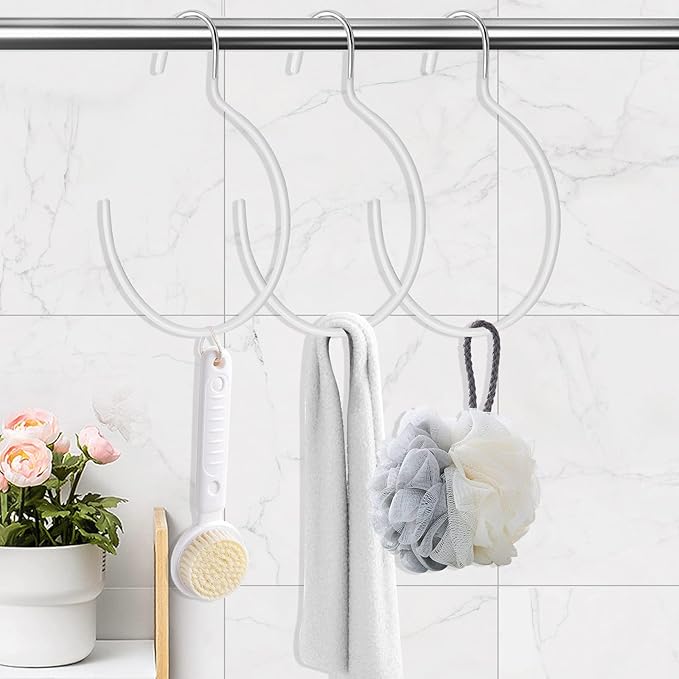5 Pieces Non-Slip Tie Hanging Hooks Scarf Ring Hanger Belt Organizer Closet Accessories Organizer for Ties Scarves Belts and Jewelry (White)