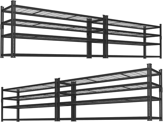 Storage Shelves Heavy Duty 4 PCS, 60"L x 24"W x 60"H Garage Wire Shelving Unit Loads 2640LBS, 4-tier Adjustable Metal Industrial Utility Shelf Rack for Kitchen, Laundry, Pantry, Warehouse, Basement