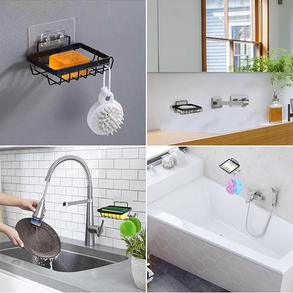Carrie Joe Soap Holder Self Draining Soap Dish Razor Holder for Shower Wall Not Punched Easy Clean Bar Soap Holder Fit for Bathroom, Kitchen Sink