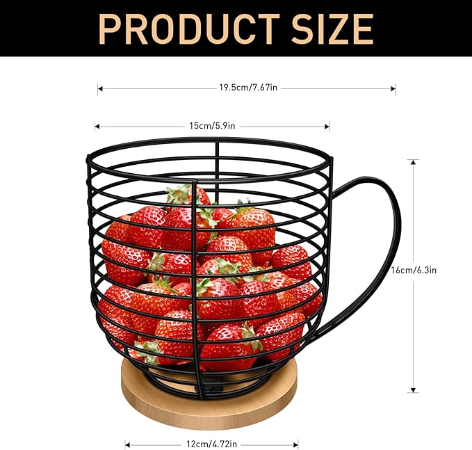 BYTEAIDREX Coffee Pod Holders for Counter - K Cup Holders for Counter - Coffee Pods Storage Organizer - Bar Accessories - Large Capacity Black Wire Kup Storage with Wooden Base.