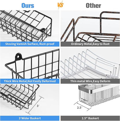 Spice Rack Organizer Wall Mount, Spice Organization Storage Shelf for Cabinet Door, 2 Packs Wall Spice Rack Saving Space for Kitchen, Black