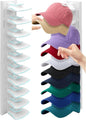 Hat Racks for Baseball Caps,Hats Rack Organizer Hold Up to 20 Hats,Hat Organizer for Baseball Caps Hat Holder Storage Display Adhesive/Wall Drilled for Wall,Door,Closet,Hat Racks for wall (1PK, White)