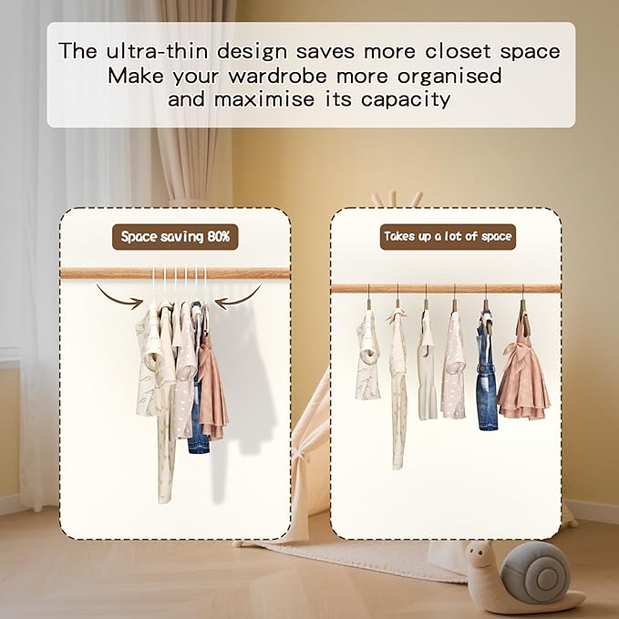 100 Pack Baby Plastic Hangers,12.83" Ultra-Thin,Non-Slip Hangers for Children. Ideal for Closets and Nurseries.Designed for Newborns and Children's Clothing,Including Trousers,Coat,Dresses.(White)