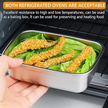 BYKOINE1000ml & 1500ml Stainless Steel Food Storage Containers | 316 Food Grade Fridge storage container Leakproof & Portable Kitchen Organizer | Freshness Locking, Microwavable & Freezer Safe