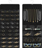 Hanging Jewelry Organizer with Multi-size pockets Double-Sided Jewelry Holder for Earrings, Necklaces, Rings on Closet, Wall, Door,Jewelry Organizer Hanging for Closet, Black