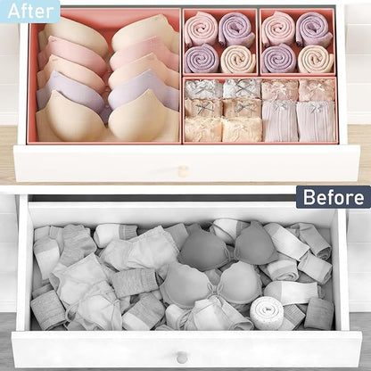 DIMJ Drawer Organizer Clothes Storage - 28 Pack Baby Dresser Organizer for Nursery, Foldable Closet Drawer Organizer Bins for Bedroom Organization, Fabric Storage Dividers for Socks, Underwears, Bras