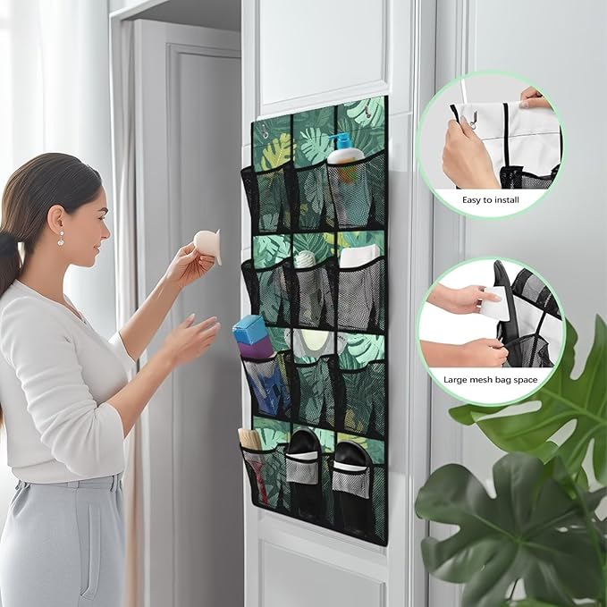 Cute Koala Door Hanger Organizer 12 Pockets Shoe Holder Hanger for Living Room Green Over The Door Shoe Organizer Space Saving Wall Hanging Storage for Bedroom