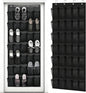 Meolsaek Over the Door Shoe Organizer with 40 Breathable Mesh Pockets, Hanging Shoe Organizer for Door with 4 Metal Hooks, Shoe Organizer for Closet, Bedroom, Bathroom, Pantry (Black, 35)