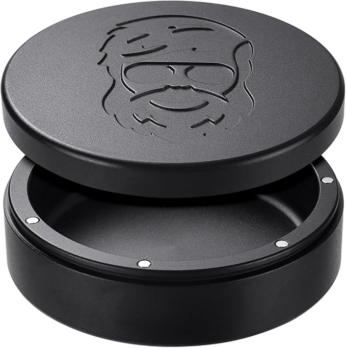 3.0inchBEIJIATE Magnetic Metal Can, Holder, Metal Container, Carved Tin with Magnetic Closure, Aluminum Container, Slim Pouch Can, zyn metal can,zyn container Storage Box Set (Black)