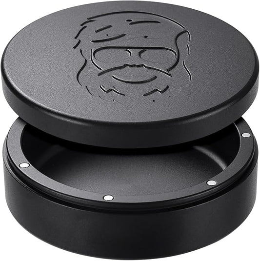 3.0inchBEIJIATE Magnetic Metal Can, Holder, Metal Container, Carved Tin with Magnetic Closure, Aluminum Container, Slim Pouch Can, zyn metal can,zyn container Storage Box Set (Black)