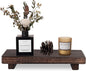 zoocatia Small Wood Tray Pedestal Stand Farmhouse Bathroom Decor Decorative Wooden Riser Kitchen Soap Dish Holder for Vanity, Counter, Sink, Large 11.8" x 7" - Dark Brown