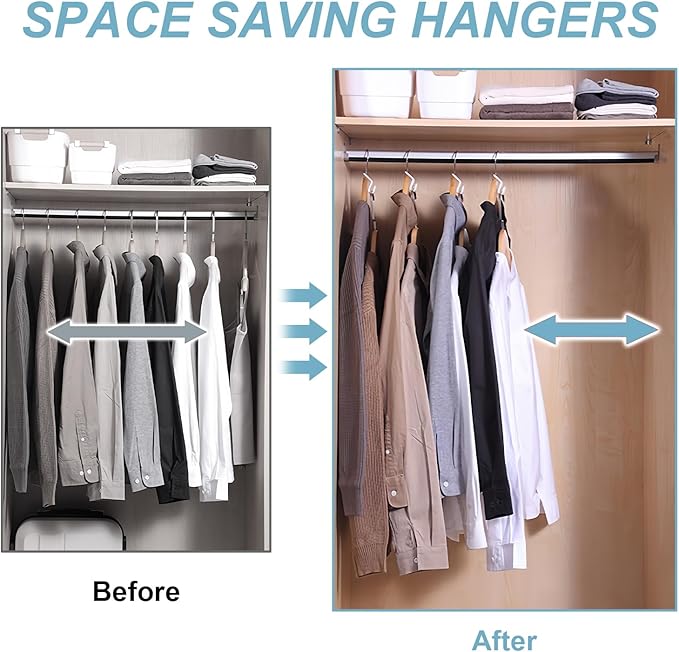 100 PCS Space Saving Hanger - Clothes Hanger Connector Hooks, Stacking Hanger Hooks Space Saver, Plastic Closet Organizers and Storage Hanger Extender for Heavy Duty Cascading Connection Hook (White)