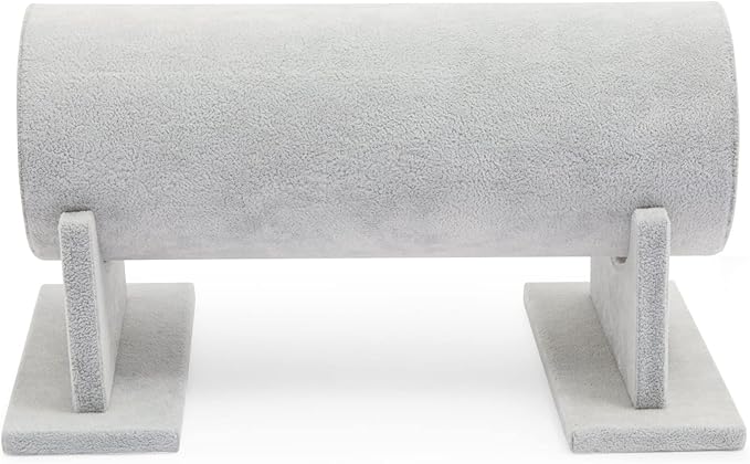 Juvale Velvet Headband Holder Stand - 12.2 x 6.5 x 6.7 Inches, Gray Velvet - Hair Accessories Organizer & Headband Rack - Bracelet Display & Jewelry Stand