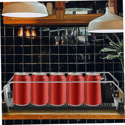 2pcs Automatic Pusher Drink Dispensers Refrigerator Soda Can Organizer Smooth Polished Surface Practical Beverage Organizer for Bottles and Cans