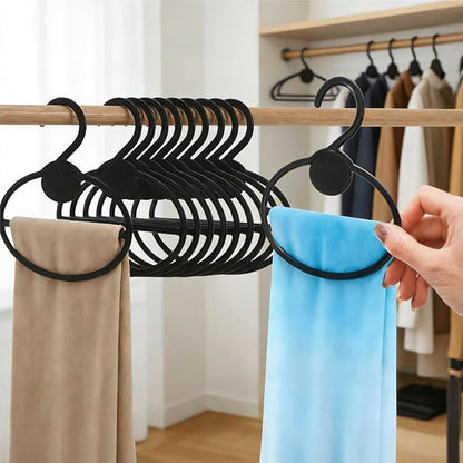 ZAVOOS 100 Pack Scarf Hanger, 5.5 Inch Plastic Scarf Organizer Space Saving for Closet, Black Multi-Functional Tie Belt Hanging Rack Holder Bulk for Multiple Scarves, Wardrobe Storage