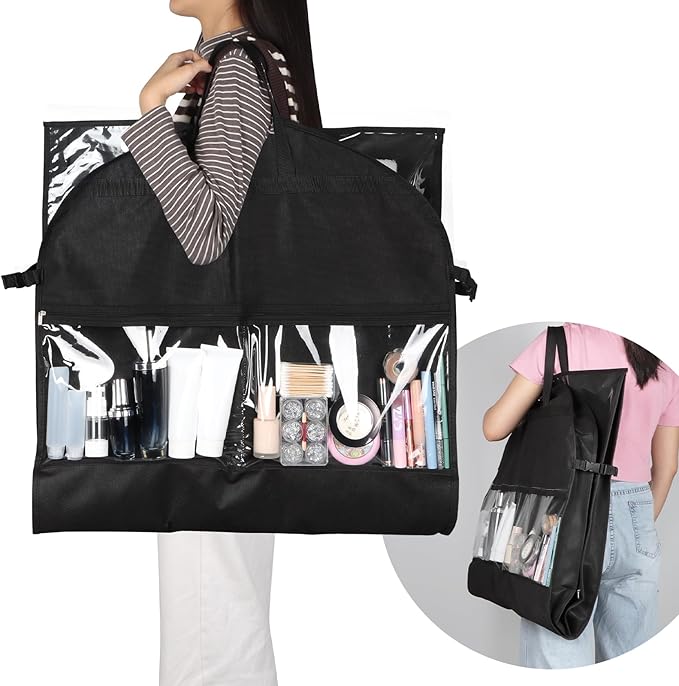 Zilink Clear Garment Bag for Teen Girls & Boys Dance Bags for Dancers Dance Costume Garment Bag for Teenagers with Zip Pockets for Competition Theatre Cheer Horse Shows