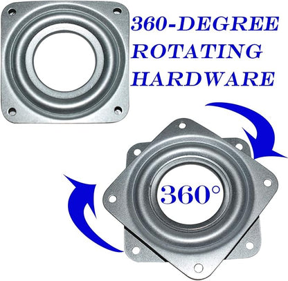 10Pack Lazy Susan Hardware, 3” Square Ball Bearing Swivel Plate, 120lbs Capacity 5/16” Thick Rotating Disc, Lazy Susan Turntable for Serving Trays, Kitchen Cabinet, Craft Project, Makeup Holder
