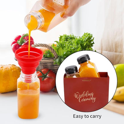 SUPERLELE 20pcs 8oz Plastic Juice Bottles, Reusable Juice Containers with Lids for Juicing, Smoothie, Drinking and Other Beverages