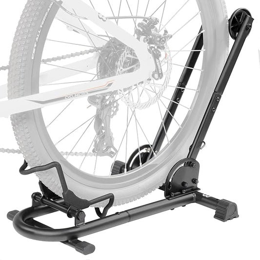 BikeHand Foldable Bike Stand Floor Rack | Sturdy & Durable Quick-Fold Design for MTB & Road Bicycle Storage - up to 2.4" Tire Width | Portable Bike Rack Garage Foldable Storage Stand | Updated Design