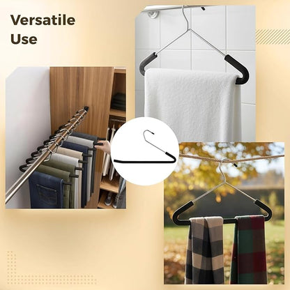 20 Pcs Blanket Hangers - Heavy Duty Metal Non-Slip Sponge Padded Hangers with Dipped Surface, Z-Shaped Space-Saving Closet Organizer for Sleeping Bag, Comforters, Blankets and Towels