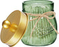 SheeChung Green Glass Qtip Holder Dispenser, Mason Jar Apothecary Jars with Lids, Bathroom Organizers and Storage, Vanity Countertop Canisters Set for Cotton Swab, Ball, Pad, Floss Pick-Gold, 1 Pc