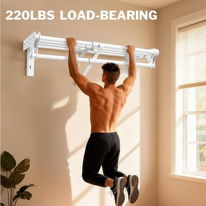 Steel Closet Shelf with Hanging Rod, Back Wall & Side Wall Mounted, 40-73'' Expandable White Closet Shelves, Heavy Duty Storage Rack Holds 220 lbs, Adjustable DIY Closet Rod Divider Separator