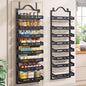 8-Tier Over The Door Pantry Organizer, Large 2 IN 1 Wall Mount or Hanging Spice Rack, Pantry Door Organizer and Storage with Adjustable Basket, Door Spice Rack for Pantry, Black