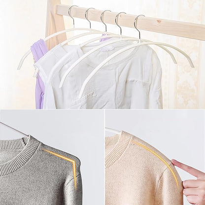 AYO Clothes Hangers, Non-Slip, Jacket Hangers, Set of 50, White Hangers, Prevents Cracking, for Both Wet and Dry Use, Slim Type, Laundry Storage Hangers, Popular Ranking