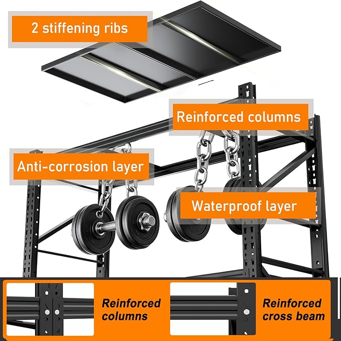 Garage Storage Shelves,73" H*48" W*22.4" D Heavy Duty 4-Tier Metal Shelving Unit with Adjustable Shelves Industrial Garage Shelving for Garage Organization & Warehouse Storage