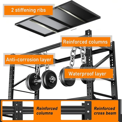 Garage Storage Shelves,73" H*48" W*22.4" D Heavy Duty 4-Tier Metal Shelving Unit with Adjustable Shelves Industrial Garage Shelving for Garage Organization & Warehouse Storage