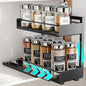 iSPECLE Spice Racks for Inside Cabinet - Peel and Stick No-Drill Vertical Spice Racks for Inside Cabinet Easy Access No Digging, Adjustable Height for 4oz to 8oz Spice Jars, For Kitchen Pantry Cabinet