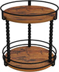 YINMIT Lazy Susan Turntable Organizer, 11.2" Rotating Spice Rack Organizer for Cabinet, Wooden 2 Tier Spinning Spice Rack for Kitchen Countertop, Table Top, Pantry, Bathroom, Brown
