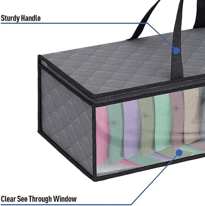 2 Pack Caps Hat Organizer Case Hat Holder Rack with 2 Carry Handles for Closet Moisture