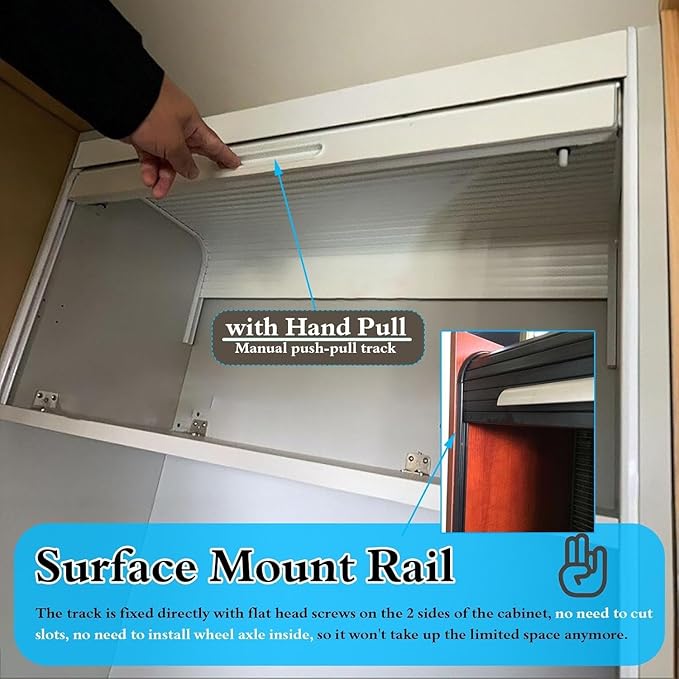 Retractable Tambour Door Storage Bins - Flexible PVC Sliding Door Kits for Cabinets, Easy Install, 60x80cm, Decorative Appliance Organizer