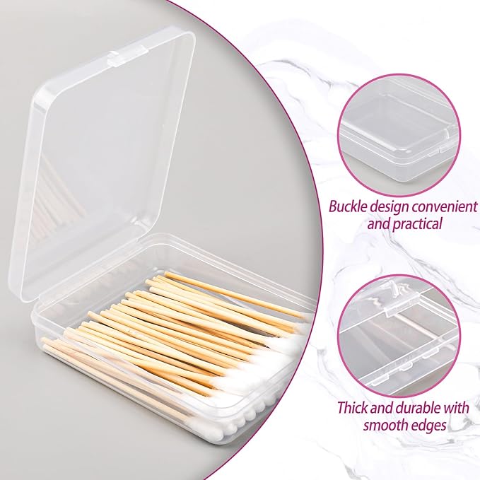 3-Piece Portable Travel Pad Holder - Bathroom Vanity Countertop Storage Organizer - Cotton Ball & Swab Dispenser - Transparent