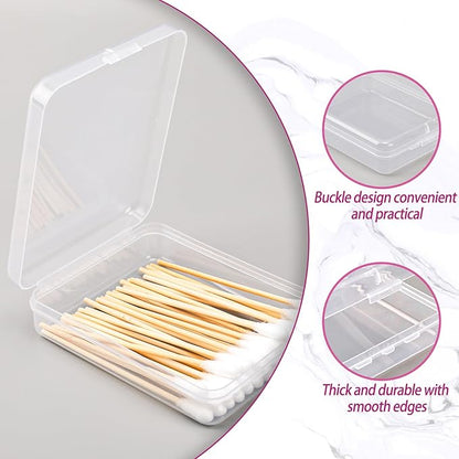 3-Piece Portable Travel Pad Holder - Bathroom Vanity Countertop Storage Organizer - Cotton Ball & Swab Dispenser - Transparent