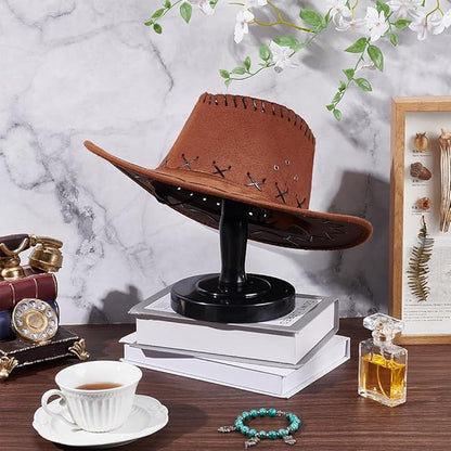 PH PandaHall 1 Set Hat Rack Stand, Black Hat Display Stand 6x8.9inch Cap Holder Stands Closet Hats Organizer for Baseball Caps Hats Cowboy Hat Closet Display Closets Shelve Home Decor