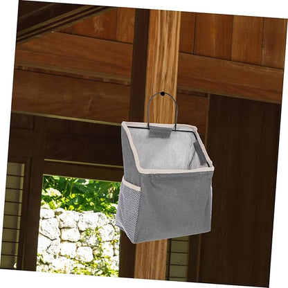 Hemobllo Large Grey Fabric Door Storage Bag Wall Mounted Organizer for Household Items Practical Hanging Magazine and Accessory Organizer Space Saving Tidy Up