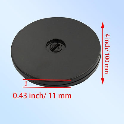 4 Pcs Black 4 inch Acrylic Lazy Susan Rotating Turntable Organizer Bearings - Round Swivel Plate for Spice Rack, Table, Cake, Kitchen Pantry