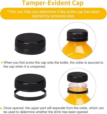 SUPERLELE 20pcs 8oz Plastic Juice Bottles, Reusable Juice Containers with Lids for Juicing, Smoothie, Drinking and Other Beverages